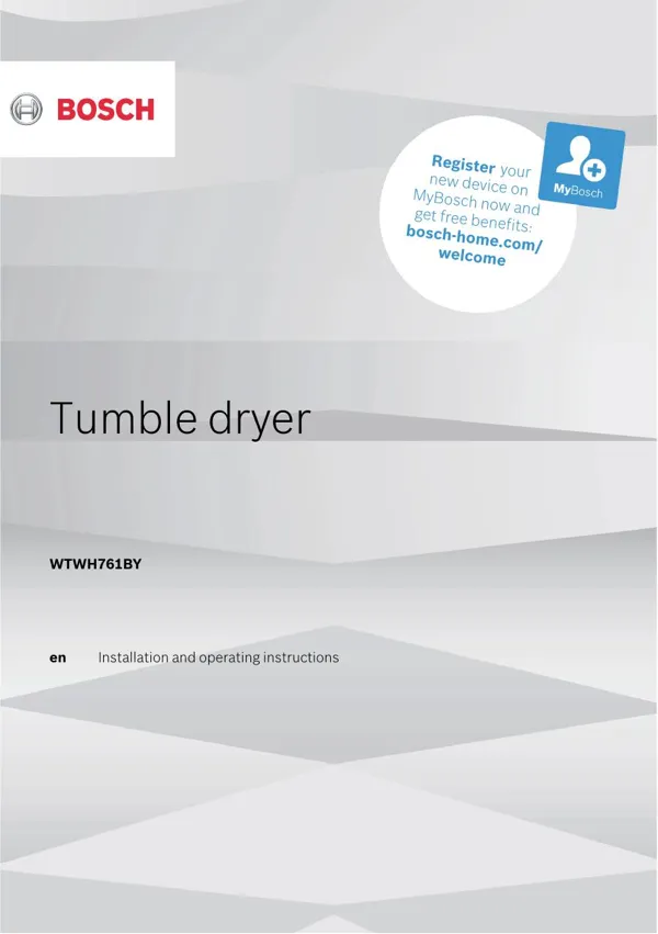 Bosch Dryer WTWH761BY 9001606655_A Manual