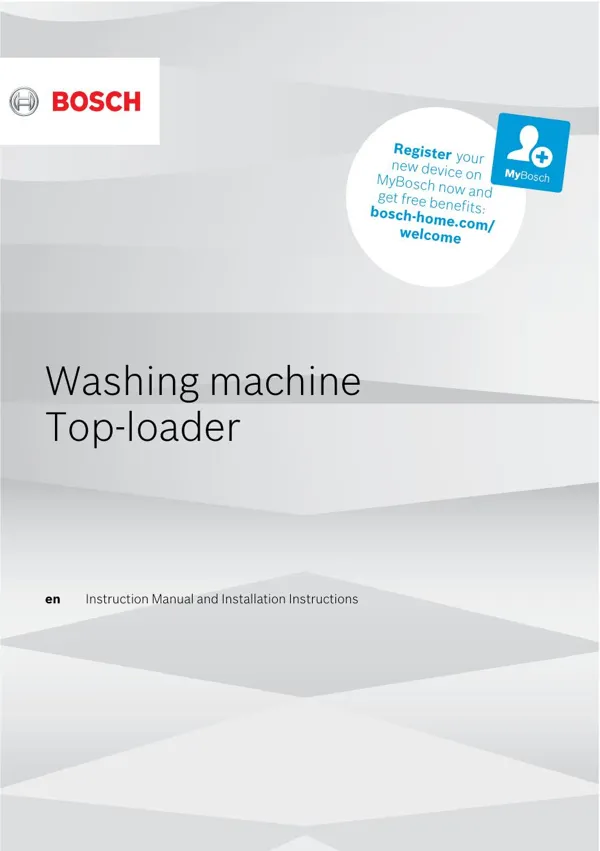 Bosch Washing machine WOE802D1IN 9001610103_A Manual