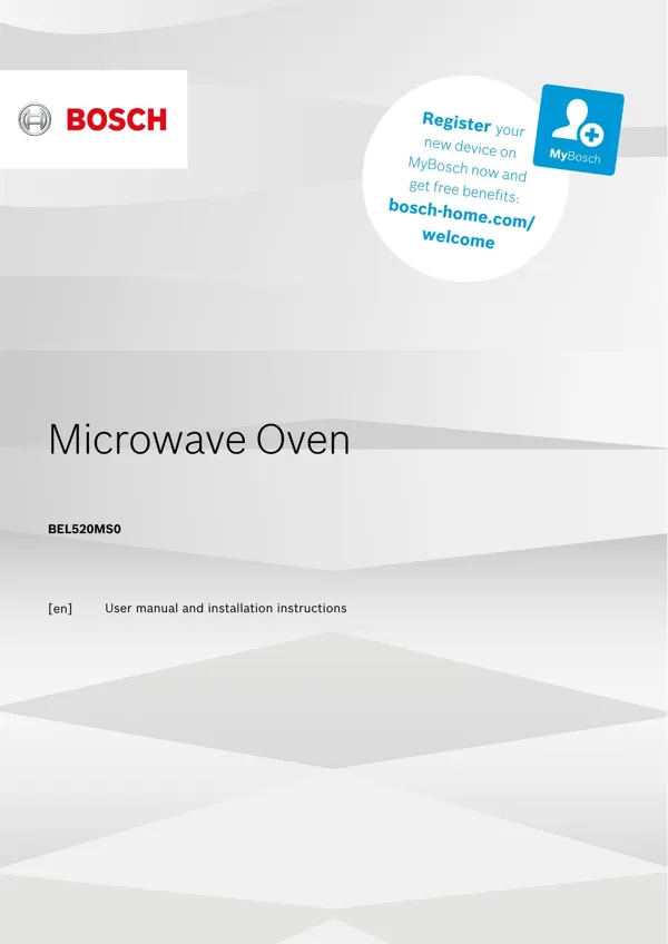 Bosch Microwave BEL520MS0 9001610735_A Manual