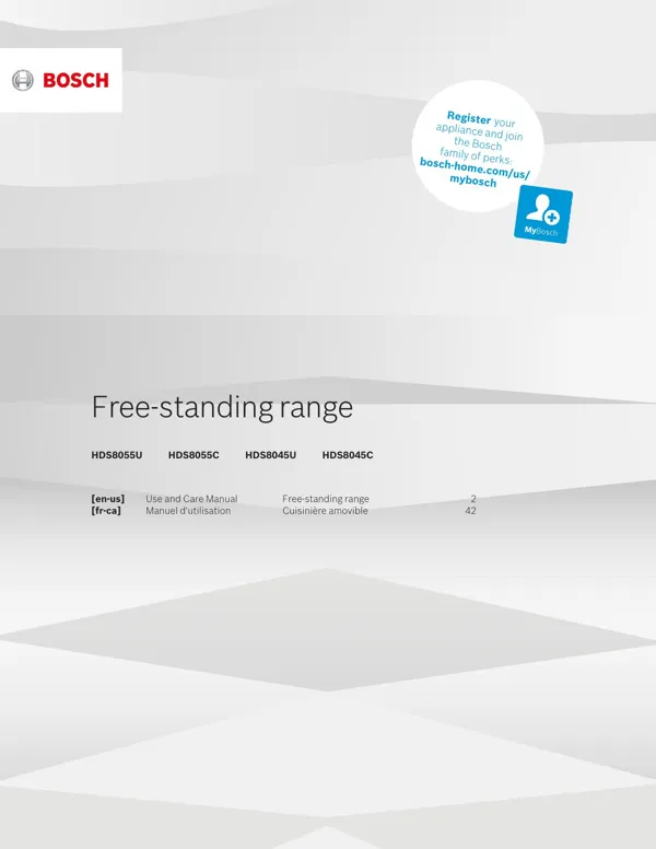 Bosch Free-standing range HDS8055U 9001639011_A Manual