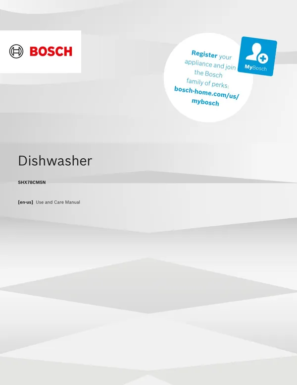 Bosch Dishwasher SHX78CM5N 9001642005_A Manual