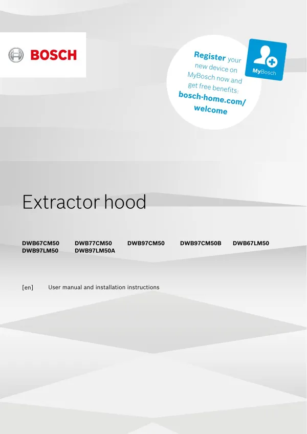 Bosch Extractor hood DWB67CM50 9001653381_A Manual