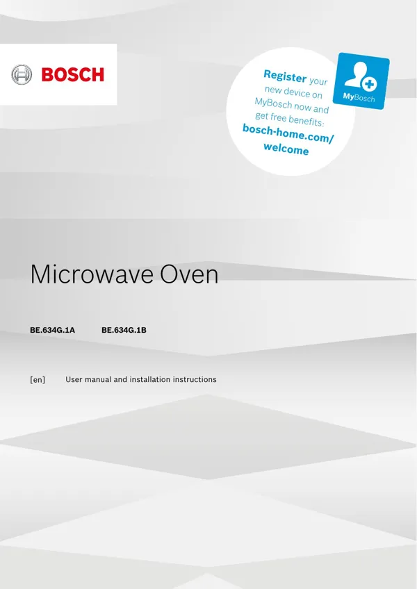 Bosch Microwave BE.634G.1A 9001654610_A Manual