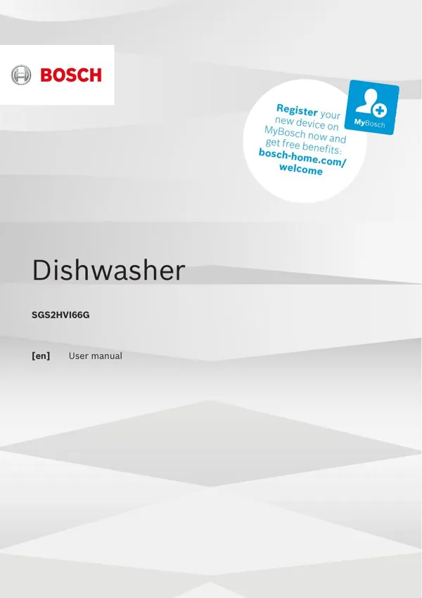 Bosch Dishwasher SGS2HVI66G 9001664697_A Manual