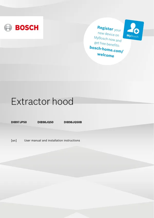 Bosch Extractor hood DIB97JP50 9001665376_A Manual