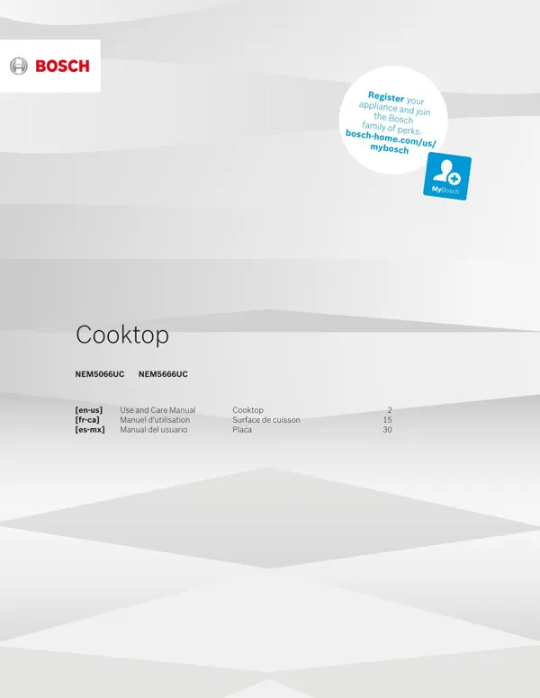 Bosch Cooktop NEM5066UC 9001671801_A Manual