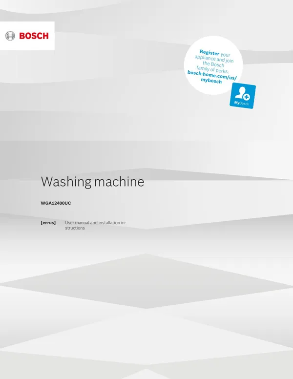 Bosch Washing machine WGA12400UC 9001682710_A Manual
