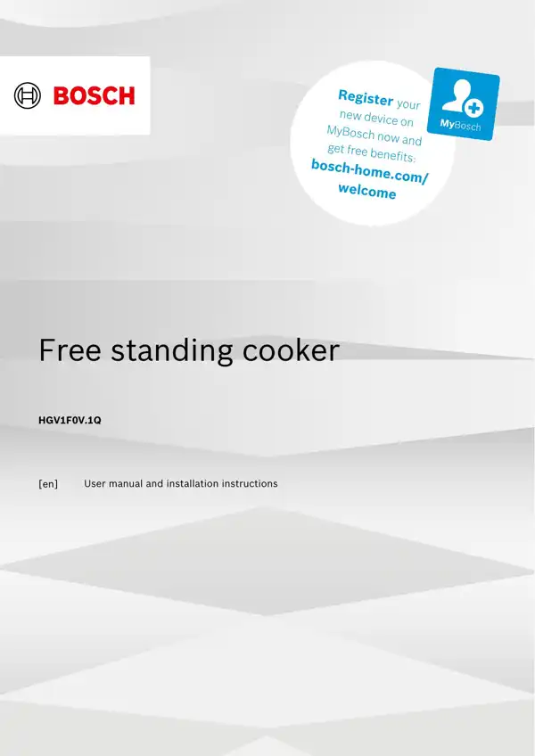 Bosch Cooker HGV1F0V.1Q 9001900061_A Manual