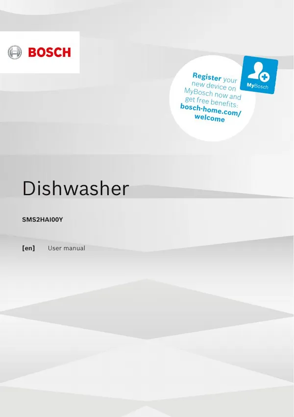Bosch Dishwasher SMS2HAI00Y Manual