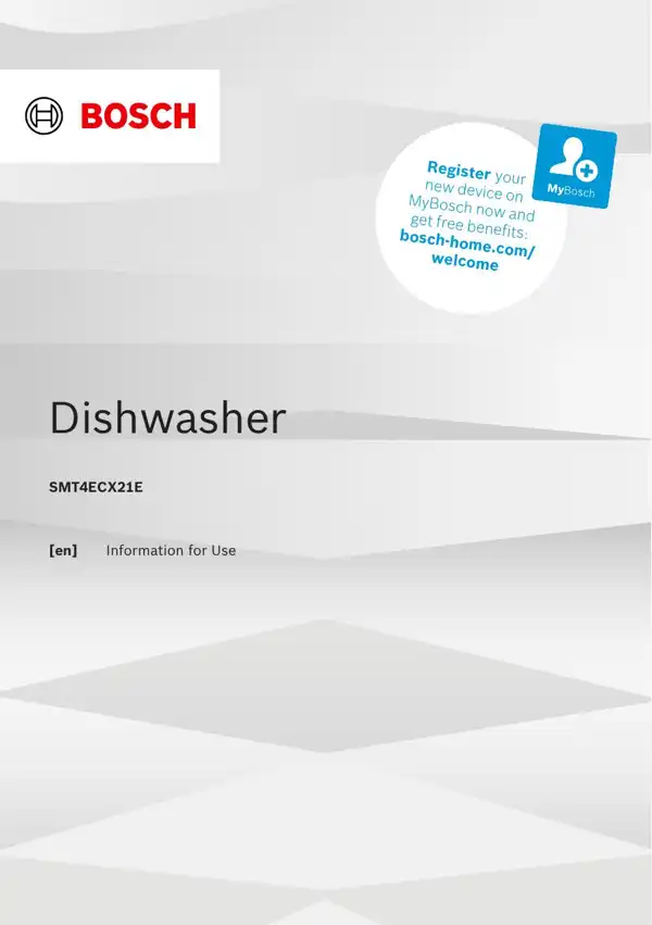 Bosch Dishwasher SMT4ECX21E 9001913887_A Manual