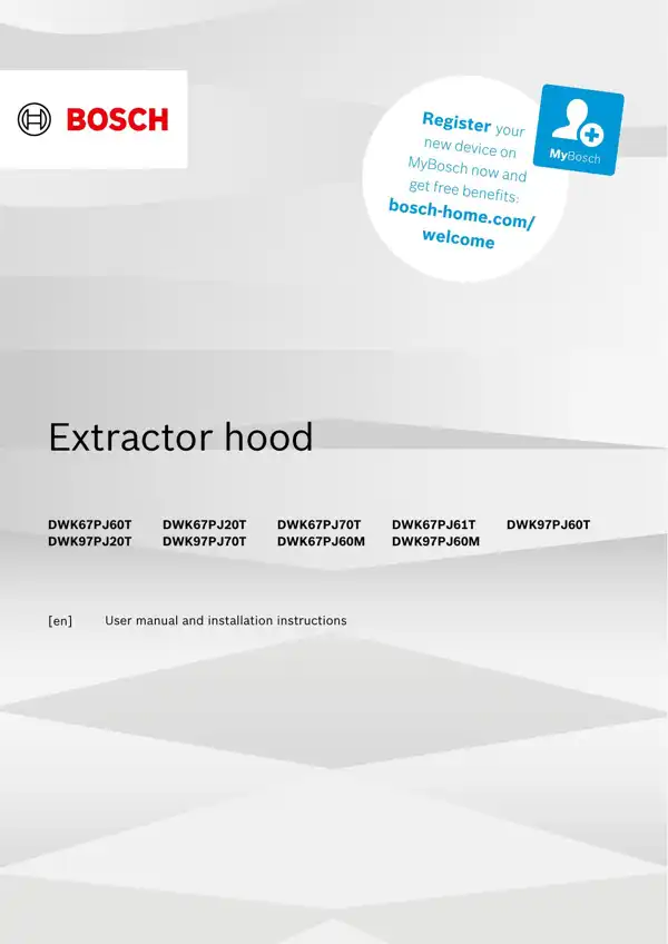 Bosch Extractor hood DWK67PJ60T 9001935876_A Manual