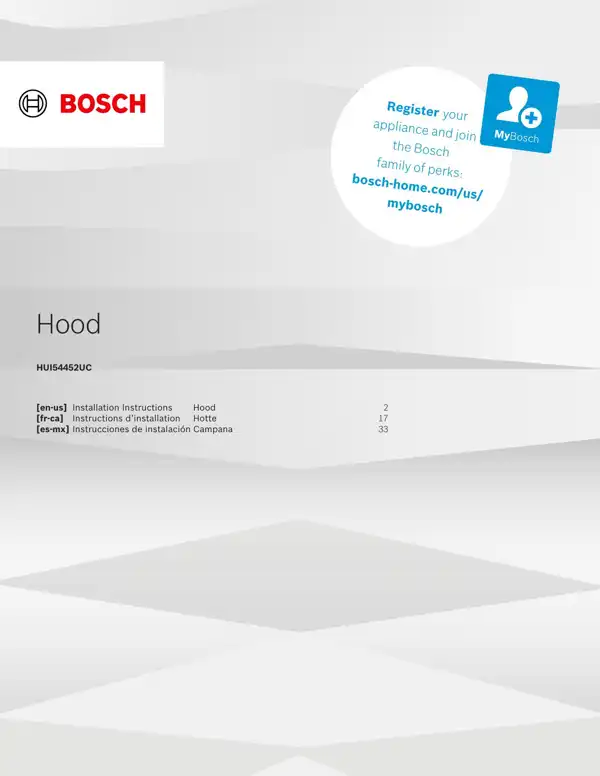 Bosch Hood HUI54452UC 9001967535_A Manual