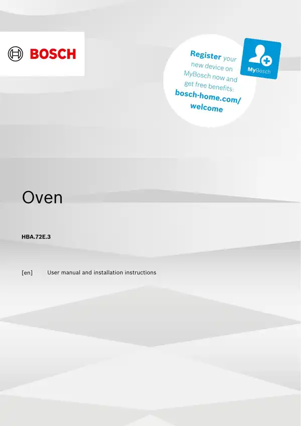 Bosch Oven HBA.72E.3 9001944780_A Manual
