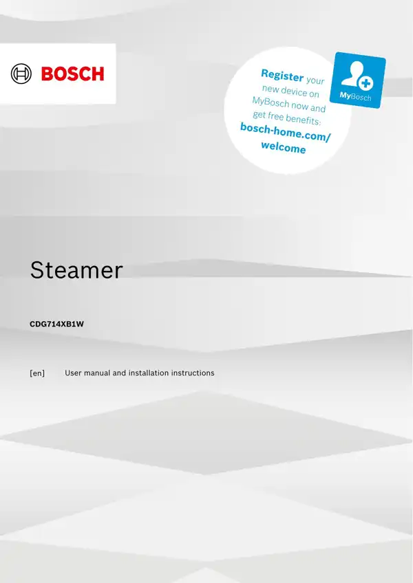 Bosch Steamer CDG714XB1W 9001940326_A Manual