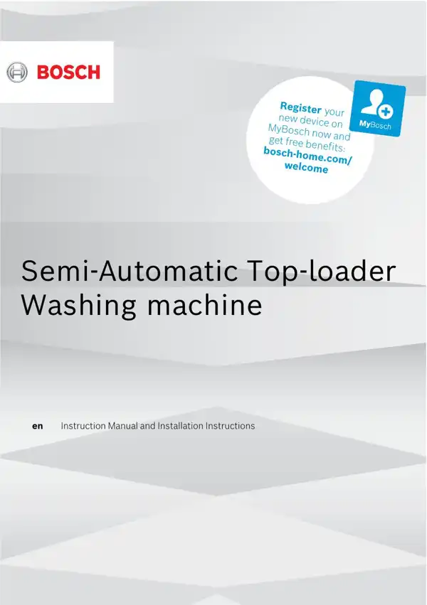 Bosch Washing machine HFUGSFFC 9001916788_A Manual