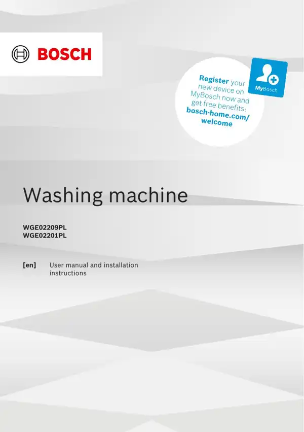 Bosch Washing machine WGE02209PL 9001944308_A Manual