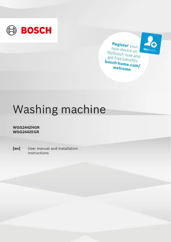Bosch Washing machine WGG244ZHGR 9001905724_A Manual