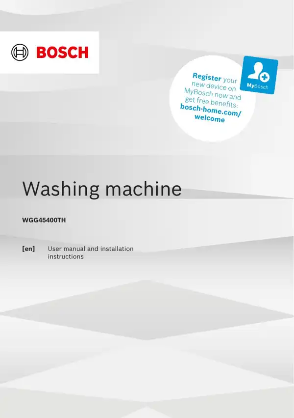 Bosch Washing machine WGG45400TH 9001922623_A Manual