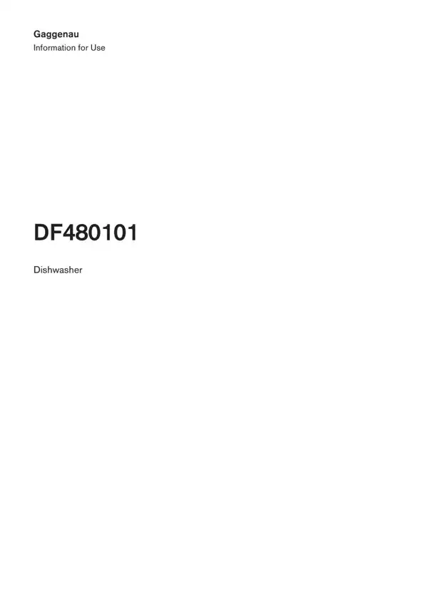 Gaggenau Dishwasher DF480101 9001917388_A Manual