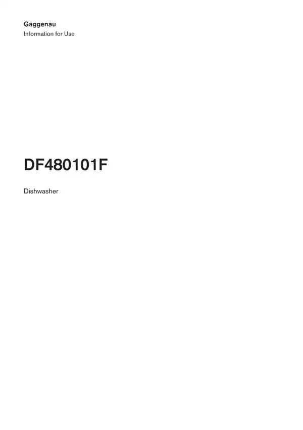 Gaggenau Dishwasher DF480101F 9001917420_A Manual