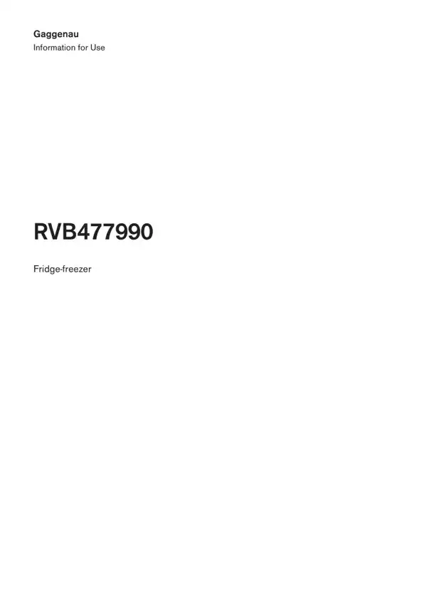 Gaggenau Freezer RVB477990 9001915761_A Manual