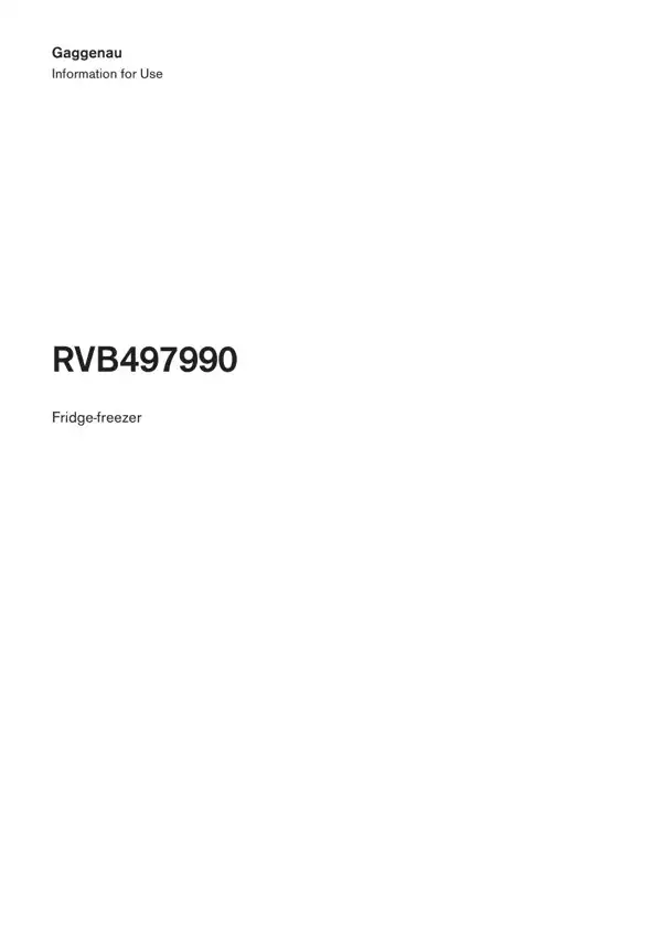 Gaggenau Freezer RVB497990 9001915923_A Manual