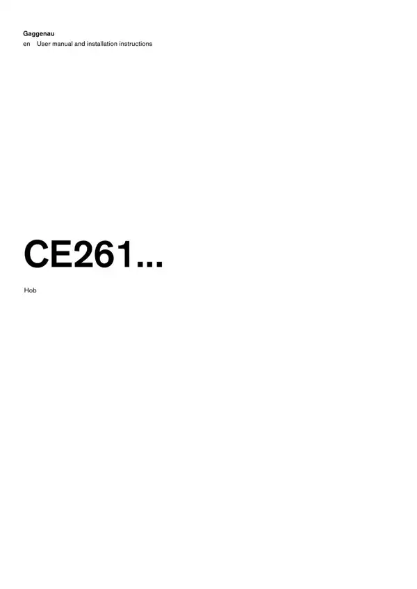 Gaggenau Hob CE261 9001909185_A Manual
