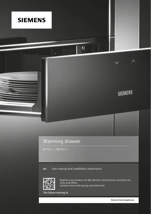 Siemens Warming drawer BI710.1.1 9001674174_A Manual