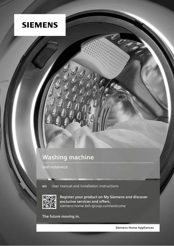 Siemens Washing machine WM14VMH4GB 9001601288_A Manual